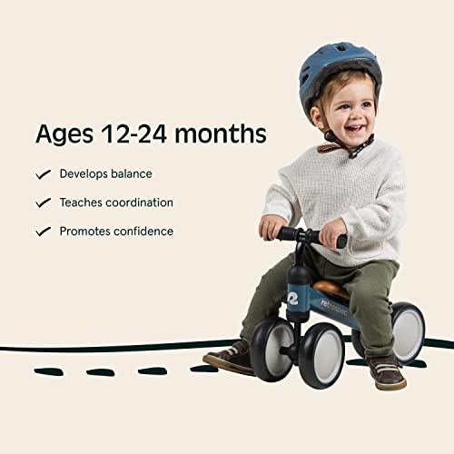 Retrospec Cricket Baby Walker 4-Wheel Balance Bike for Ages 12-24 Months Toddlers | First Birthday Gift - Toddler Bicycle Toy for 1 Year Old’s - Ride On Toys for Boys & Girls