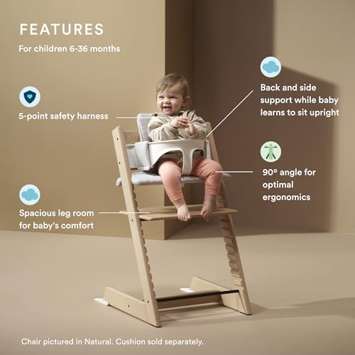 Stokke Tripp Trapp High Chair 2, Black - Includes Chair + Baby Set with Removable Harness for Children 6-36 Months - Adjustable, Ergonomic & Easy to Clean