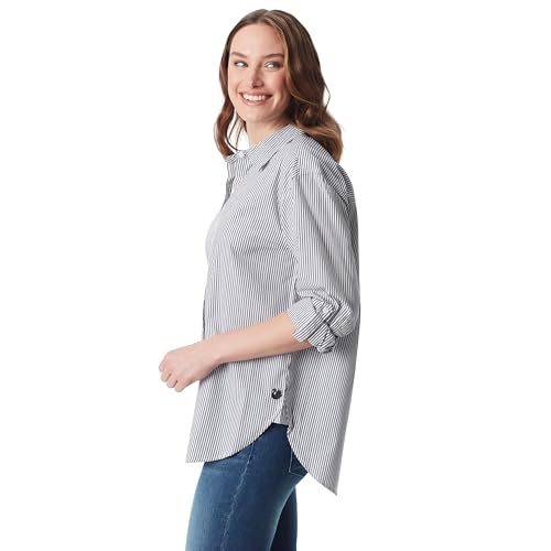 Gloria Vanderbilt Women's Amanda Oversized Button Down Shirt with Roll-tab Sleeves