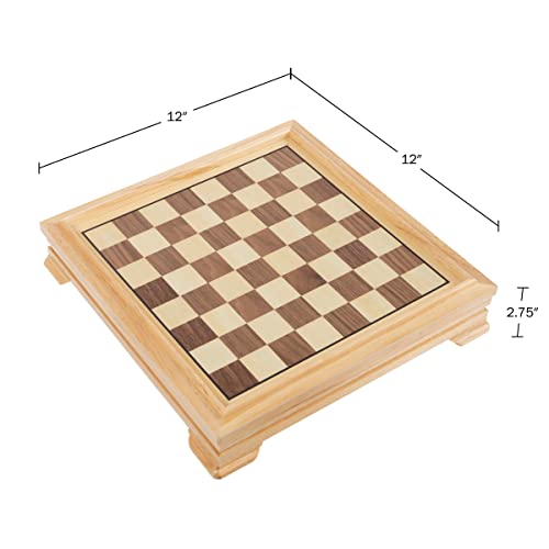 Board Game Set - Deluxe 7-in-1 Classic Board Games for All Ages - Wood Game Center with Storage - Chess, Backgammon, Dominos, Checkers, Dice Set, Cribbage Board, and Playing Cards by Trademark Games