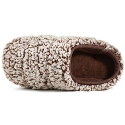 Wishcotton Women's Lamb-rub Sherpa House Slippers Memory Foam Indoor Outdoor