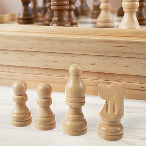 Board Game Set - Deluxe 7-in-1 Classic Board Games for All Ages - Wood Game Center with Storage - Chess, Backgammon, Dominos, Checkers, Dice Set, Cribbage Board, and Playing Cards by Trademark Games