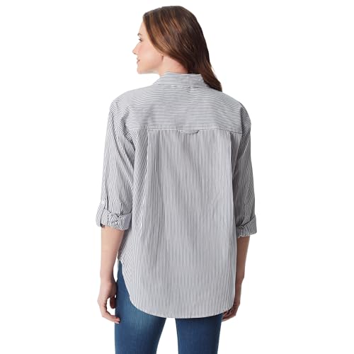 Gloria Vanderbilt Women's Amanda Oversized Button Down Shirt with Roll-tab Sleeves