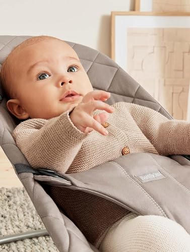 Amazon BabyBjörn Bouncer Bliss, Sand Gray, Woven, Classic Quilt | 2-in-1 Adjustable Baby Bouncer Seat and Toddler Chair, Newborn to Toddler (8-29 lbs), 4 Positions, Lightweight & Portable