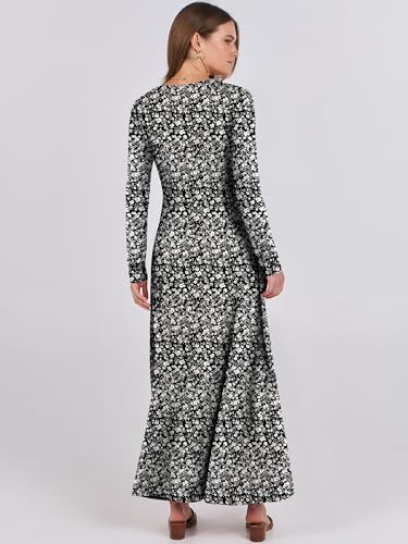 ANRABESS Women's 2024 Fall Long Sleeve Casual Maxi Dress Button Fit & Flare A-Line Swing Flowy Boho Long Dresses with Pockets