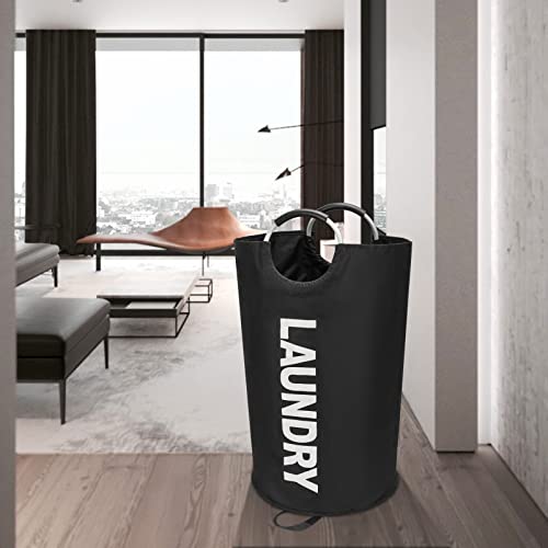 Amazon 90L Large Laundry Basket, Freestanding Tall Clothes Hamper, Collapsible Laundry Bag, Black