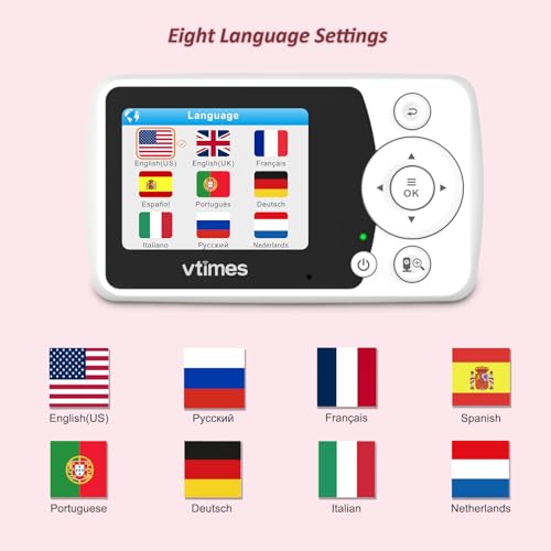 Amazon Baby Monitor with Camera and Audio, Video Baby Monitor No WiFi Night Vision 2.4" LCD Screen Portable Baby Camera Monitor Alarm Lullaby Temperature Sensor and 1000ft, Ideal for Baby/Elderly/Pet
