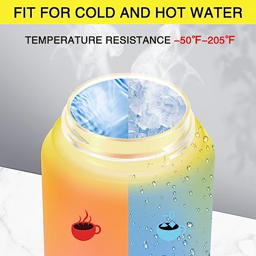 PHIXTON Sports Water Bottle 32 oz With Time Maker, Removable Straw, BPA Free Thick Tritan Plastic, 32OZ Motivational Leak Proof Waterbottle, Flip Top Hourly Measured Water Jugs For Drinking