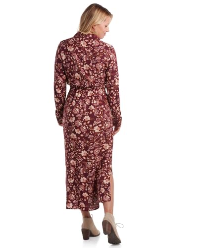 Lucky Brand Women's Front Button Long Sleeve Roll Cuff Casual Short Mini V Neck Dress