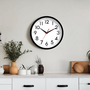 Clip coupon - Wall Clock, Analog Clock 8 Inch, Silent Non-Ticking Wall Clocks Battery Operated Decorative for Kitchen, Office, Bedroom, Bathroom(Black)