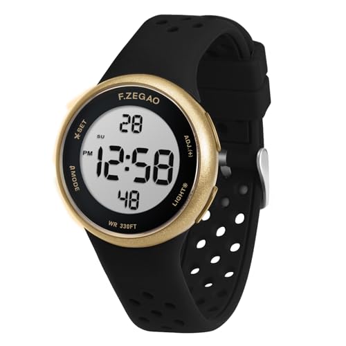 Digital Watch Mens Womens, Unisex 10ATM Waterproof Watch for Swimming Soft Double Injected Silicone Band, Sport Watches with Stopwatch Alarm Countdown Dual Time Mutifunction