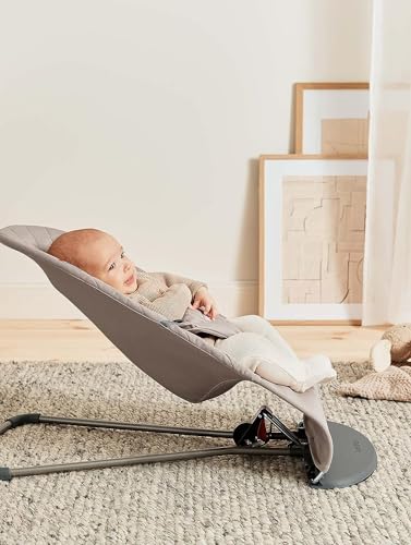 Amazon BabyBjörn Bouncer Bliss, Sand Gray, Woven, Classic Quilt | 2-in-1 Adjustable Baby Bouncer Seat and Toddler Chair, Newborn to Toddler (8-29 lbs), 4 Positions, Lightweight & Portable