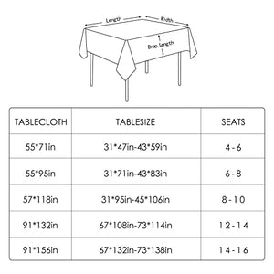 BALCONY & FALCON Extra Large Rectangular Tablecloth Water Resistant Table Cover Used for Gatherings Households Restaurants Kitchens Banquets (Olive, 91 x 156 inch)