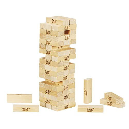 Amazon Hasbro Gaming Jenga Wooden Blocks Stacking Tumbling Tower Game | Party Games for Kids & Families | Easter Basket Stuffers | Ages 6+ (Amazon Exclusive)