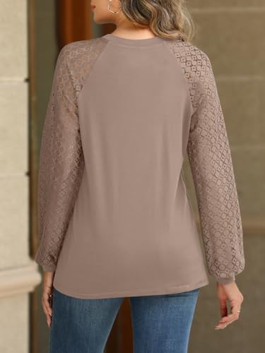AUTOMET Womens Long Sleeve Shirts Lace Tops Business Casual Fall Fashion Outfits Clothes 2024 Knitted Y2k Blouses