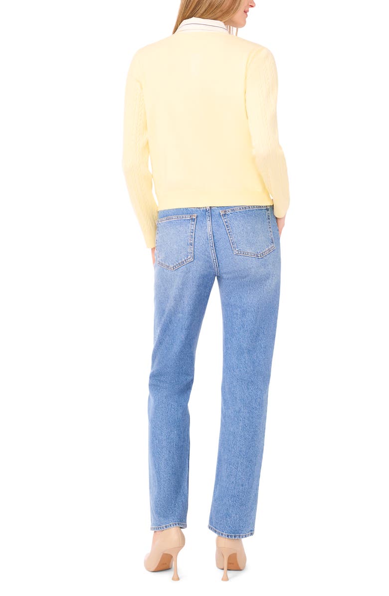 Halogen® Stripe Collar Twofer Cardigan