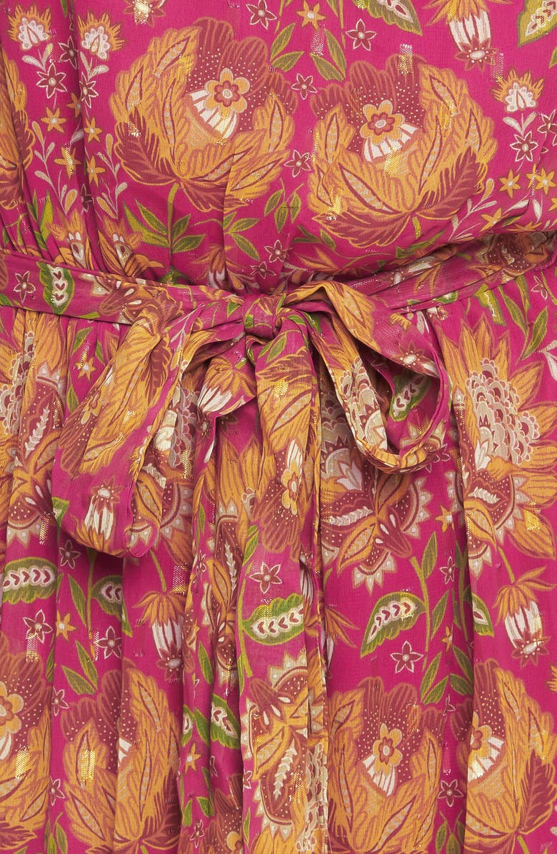 FLYING TOMATO Floral Balloon Sleeve Tiered Maxi Dress