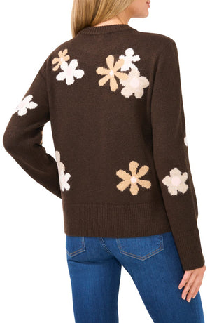 CeCe Floral Crewneck Sweater