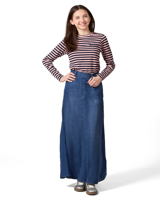 Walmart MeMoi Girls Nautical Striped Cotton-Rich Long Sleeve T-Shirt - Girls - Female