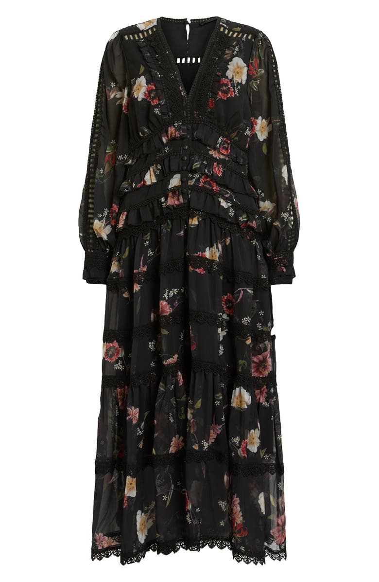 AllSaints Zora Long Sleeve Tiered Dress