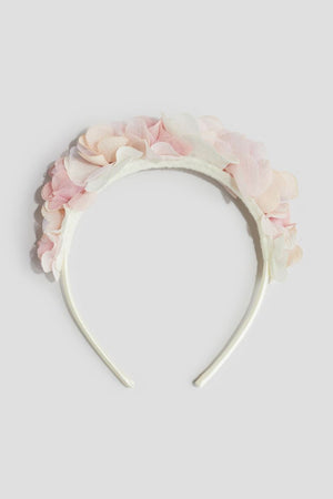 Satin Hairband with Flowers