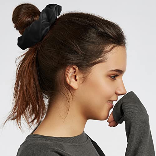 12 Pack Velvet Hair Scrunchies Scrunchy Hair Ties Elastic Hair Bands Ropes Scrunchie for Women or Girls Hair Accessories,Black