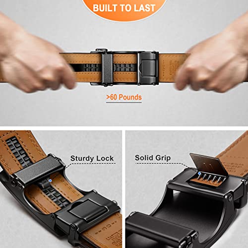 BULLIANT Men's Belt,Slide Ratchet Belt For Gift Men Dress Pant Shirt Oxfords,Trim To Fit