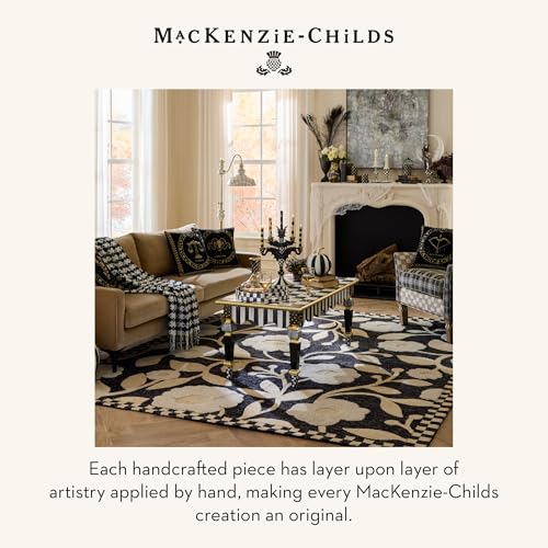 Amazon MACKENZIE-CHILDS Capiz Small Vase, Unique Flower-Vase Decor, Black-and-White Courtly Check