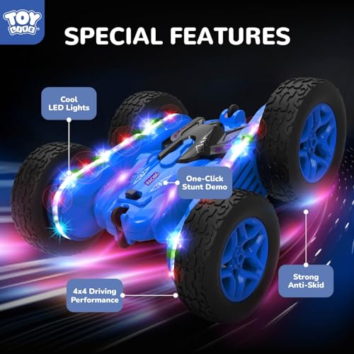 TOY Life Kids Stunt Remote Control Car 2.4G HZ Remote Control Cars RC Stunt Car Remote Control Toys for Boy & Girl RC Stunt Car Double Sided 360° Rotating Cars Birthday for Kids