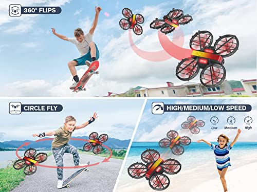 Mini Drone with Camera for Kids Adults,Cool Toys Gifts for Boys Girls Teenagers,FPV Skyquad Drone Small Hobby RC Quadcopter with Headless Mode,360° Flip and Propeller Full Protect for Beginners