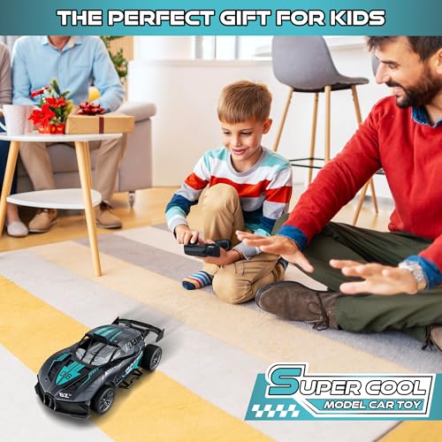 Remote Control Car, 2.4Ghz 1/18 Scale Model Racing Car Toys, RC Car for Kids and Boys Age 3 4 5 6 7 8 Years Old, Hobby RC Cars Toys Birthday Gifts for 3 4 5 6 7 8-12 Year Old Boys -Blue