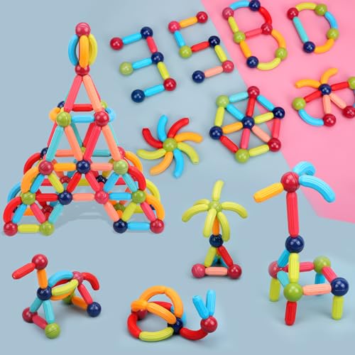 COUOMOXA Magnetic Building Blocks for Kids: 3 4 5 6 7 8+ Years Old STEM Educational Learning Toys for Boys Girls - Age 3+ Montessori Indoor Preschool Game for Toddlers