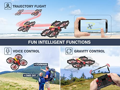 Mini Drone with Camera for Kids Adults,Cool Toys Gifts for Boys Girls Teenagers,FPV Skyquad Drone Small Hobby RC Quadcopter with Headless Mode,360° Flip and Propeller Full Protect for Beginners