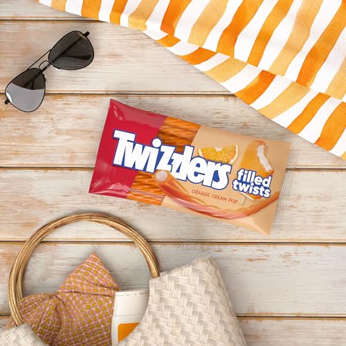 Amazon TWIZZLERS Filled Twists Orange Cream Pop Flavored, Chewy Candy Bags, 11 oz (12 Count)