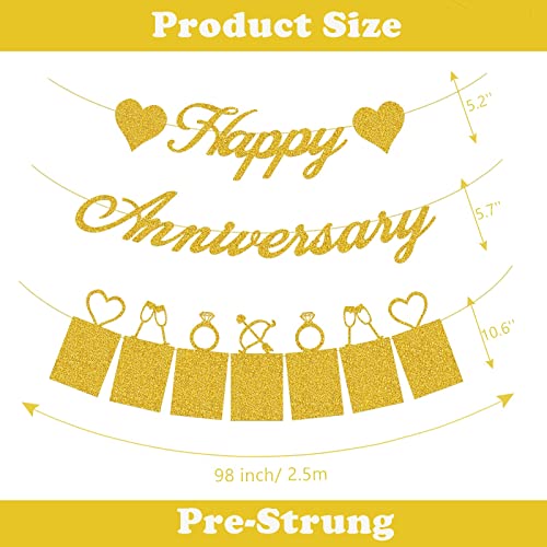 Amazon Happy Anniversary Party Decorations - Banner and Photo Banner for Wedding Party Decor