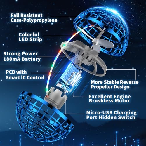 Clip coupon 2024 AI Flying Orb Ball Toys, Galaxy Cosmic Globe Boomerang Hover Ball, Hand Drone Orbit, Galactic Fidget Spinning, Birthday Cool Stuff for 6 7 8 9 10+ Year Old Boys Girls Teens Outdoor