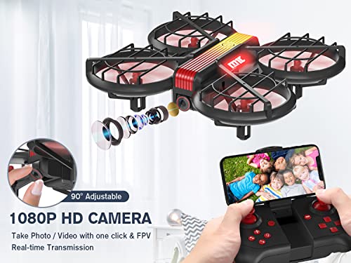 Mini Drone with Camera for Kids Adults,Cool Toys Gifts for Boys Girls Teenagers,FPV Skyquad Drone Small Hobby RC Quadcopter with Headless Mode,360° Flip and Propeller Full Protect for Beginners