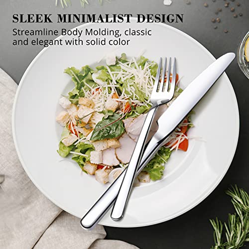 40 Piece Silverware Set, KINGSTONE Flatware Set for 8, 18/10 Stainless Steel Cutlery Set Mirror Polished Modern Design Dishwasher Safe