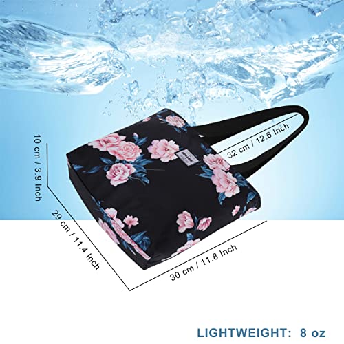 HAWEE Tote Bag with Zipper for Women Inside Mesh Pocket Heavy Duty Casual Anti-water Cloth Travel Shoulder Handbag