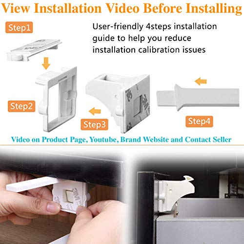 Amazon Vmaisi Adhesive Magnetic Locks for Cabinets & Drawers (10 Locks and 2 Keys)