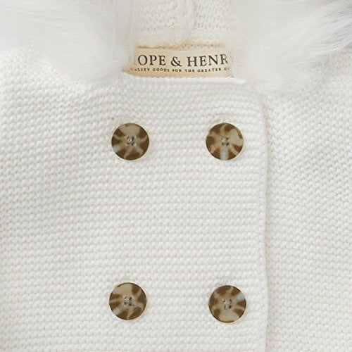Hope & Henry Layette Baby Long Sleeve Button Front Hooded Sweater