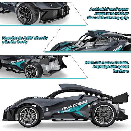 Remote Control Car, 2.4Ghz 1/18 Scale Model Racing Car Toys, RC Car for Kids and Boys Age 3 4 5 6 7 8 Years Old, Hobby RC Cars Toys Birthday Gifts for 3 4 5 6 7 8-12 Year Old Boys -Blue