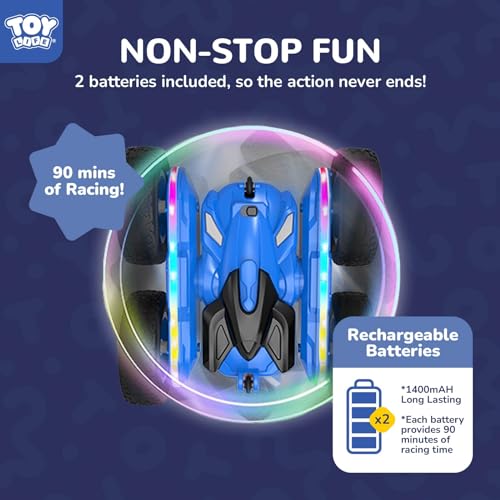 TOY Life Kids Stunt Remote Control Car 2.4G HZ Remote Control Cars RC Stunt Car Remote Control Toys for Boy & Girl RC Stunt Car Double Sided 360° Rotating Cars Birthday for Kids