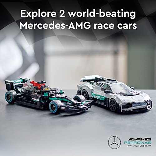LEGO Speed Champions Mercedes-AMG F1 W12 E, Performance & Project One Toy Car Set, Mercedes Model Car Building Kit, Collectible Race Car Toy, Great Car Gift for Kids and Teens, 76909