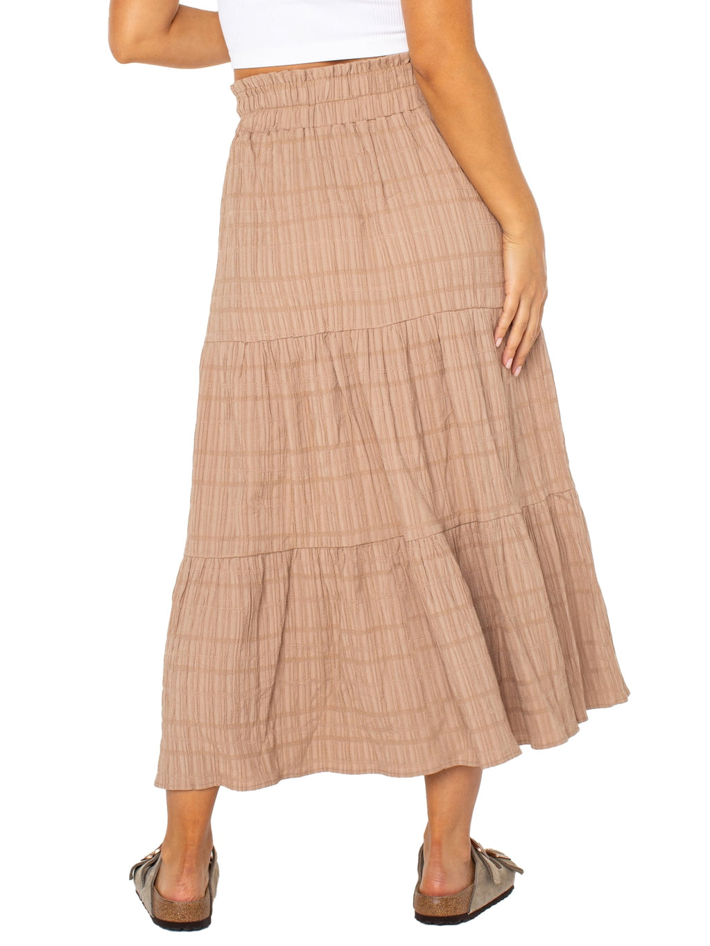 thumbnail image 3 of Celebrity Pink Juniors High Rise Tiered Midi Skirt (Sizes XXS-XXXL), 3 of 4