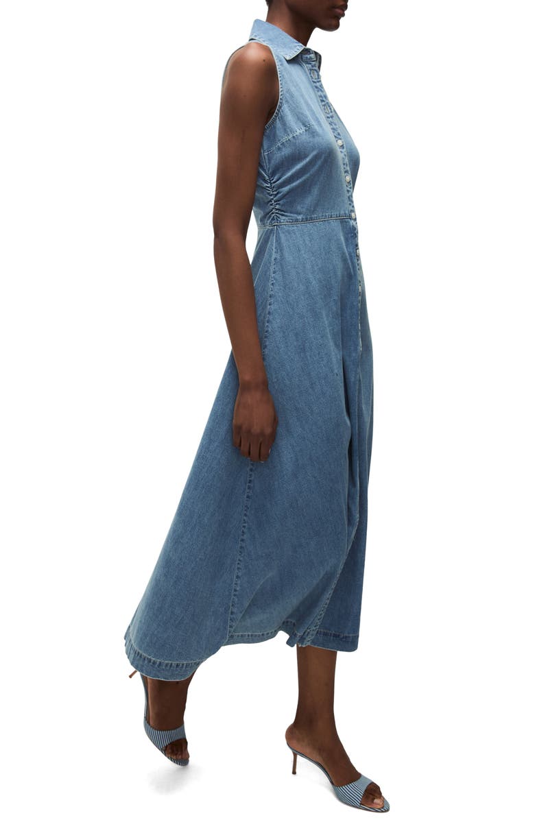 Veronica Beard Fuller Sleeveless Denim Midi Shirtdress
