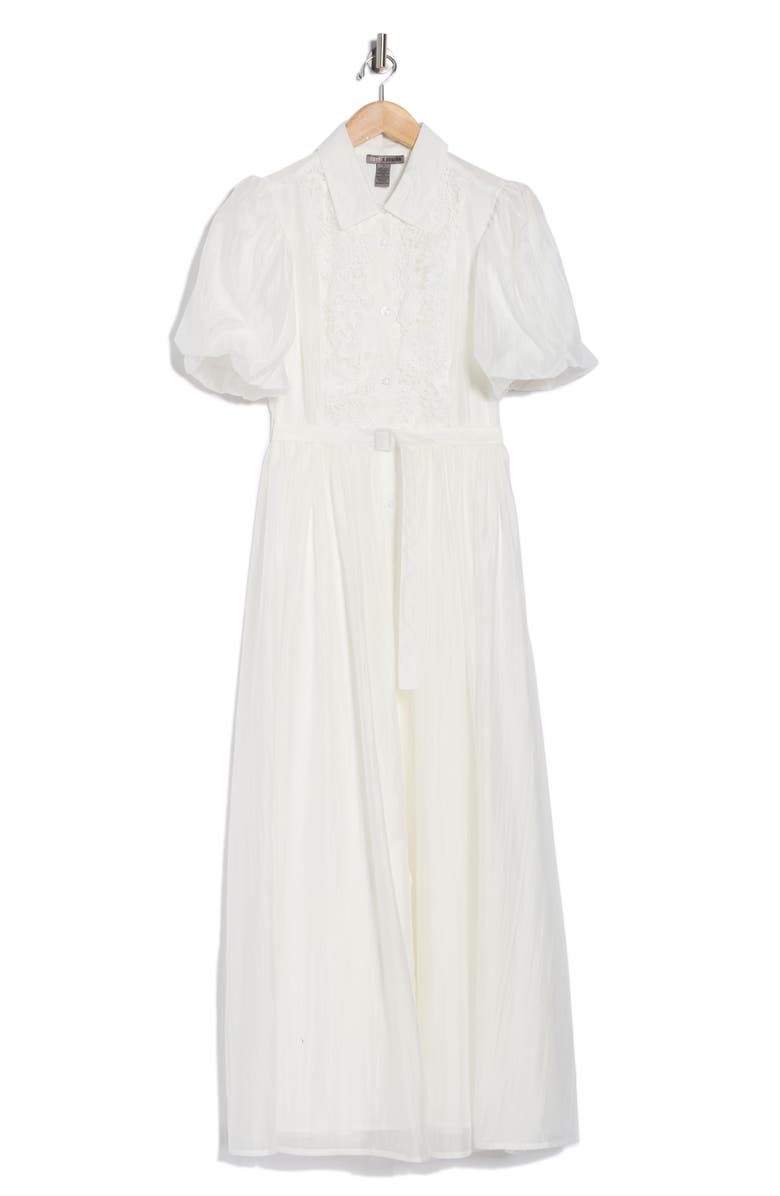 Love By Design Brielle Puff Sleeve Lace Bodice Shirtdress