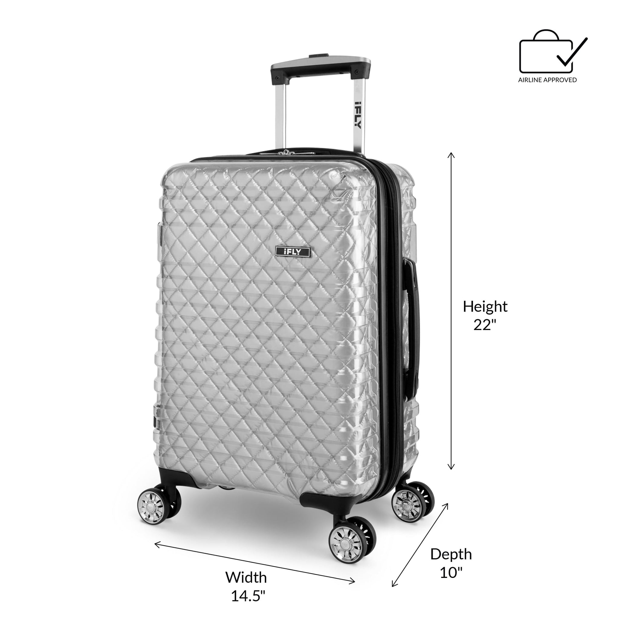 thumbnail image 3 of iFLY Hardside Spectre Versus Clear Carry-On Lugagge, 20", Silver, 3 of 8