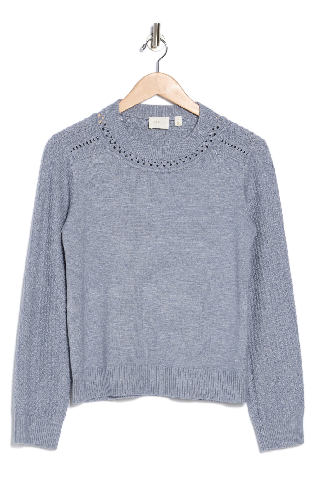 CYRUS Crewneck Sweater, Alternate, color, Lily Blue