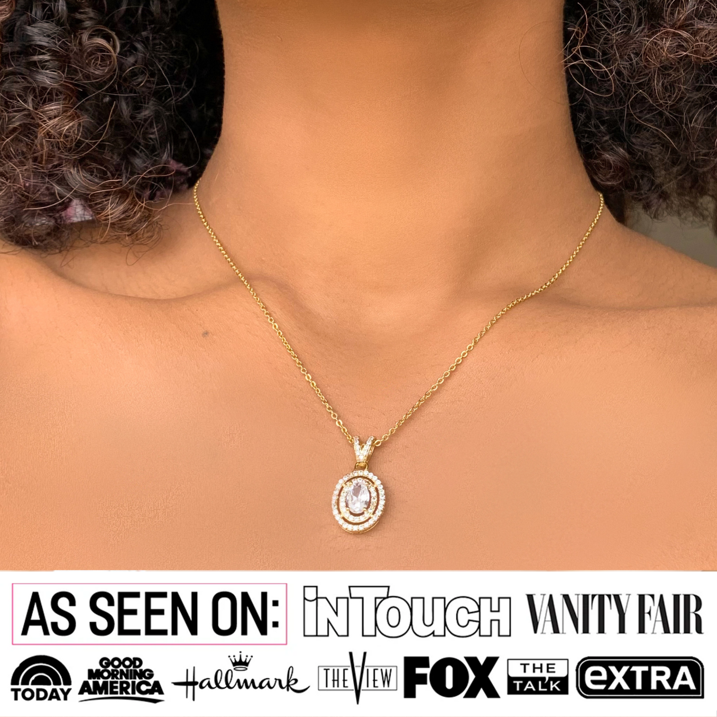 Walmart Cate & Chloe Zelda 18k White Gold Plated Pendant Necklace with Simulated Diamond Crystal for Women